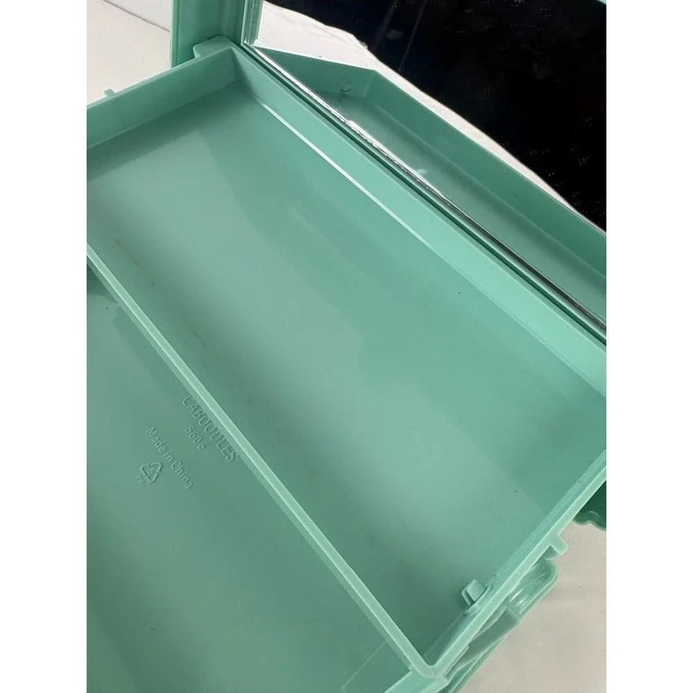 Caboodles 5606 Mint Green Makeup Case Mirror Tray Organizer Y2K 90s Vintage